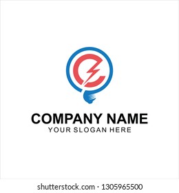 lamp energy logo vector