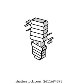 lamp energy saving isometric icon vector. lamp energy saving sign. isolated symbol illustration