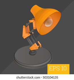 lamp eps10 vector 3d illustration. adjustable desklamp