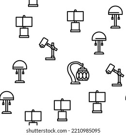 Equipo de lámpara para ilustración de línea delgada del vector luminoso