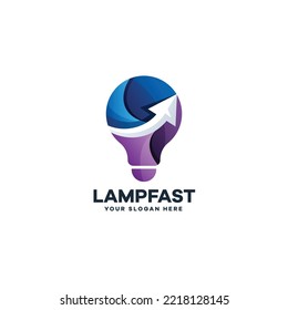 Lamp Fast Innovation Arrow Logo Icon Design