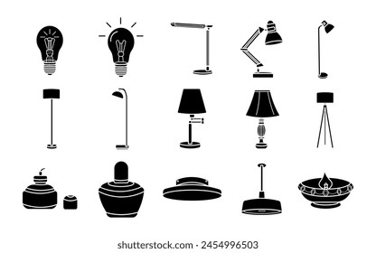 Lámpara llena de Vector Set Ilustración
