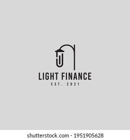 Lamp and finance logo icon design illustration