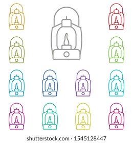 Lamp, fire multi color icon. Simple thin line, outline vector of summer icons for ui and ux, website or mobile application