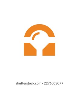 lamp flare shine simple geometric logo vector 