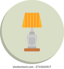 Icono de estilo de círculo plano de lámpara