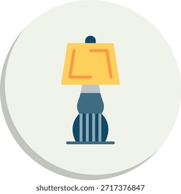 Icono de estilo de círculo plano de lámpara