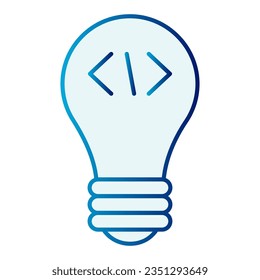 Lamp flat icon. Light bulb blue icons in trendy flat style. Lamp with punctuation marks gradient style design, designed for web and app. Eps 10