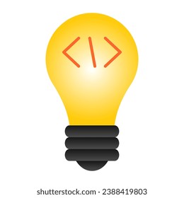 Lamp flat icon. Light bulb color icons in trendy flat style. Lamp with punctuation marks gradient style design, designed for web and app. Eps 10