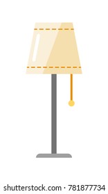 Lamp. Flat icon and light object. Interior. Vector