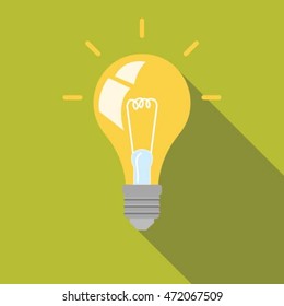 Lamp flat icon. Lightbulb vector illustrator.