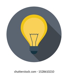 Lamp Flat Icon With Long Shadow