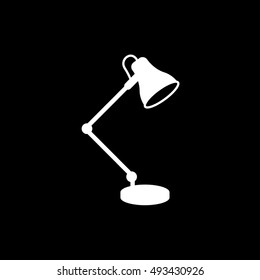 Lamp Flat Icon On Black Background