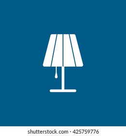 Lamp Flat Icon On Blue Background