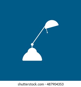 Lamp Flat Icon On Blue Background