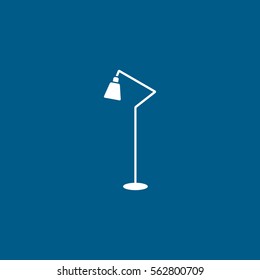 Lamp Flat Icon On Blue Background