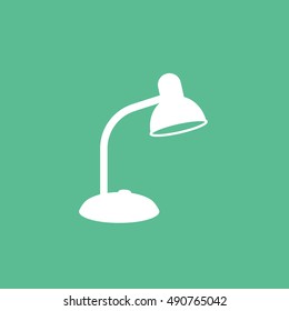 Lamp Flat Icon On Green Background
