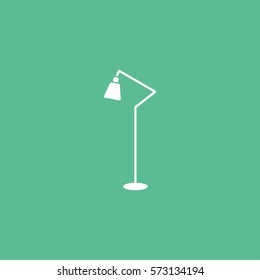 Lamp Flat Icon On Green Background