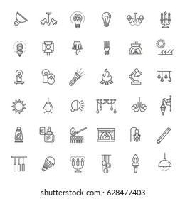 Lamp flat Icon Set