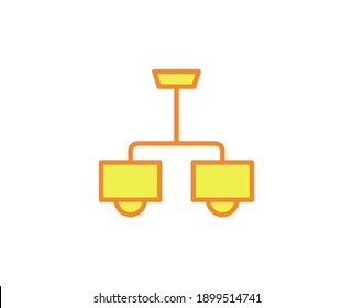 Icono de lámpara plana. Símbolo de esquema único de alta calidad para diseño web o aplicación móvil.  Señales de línea delgada para el logotipo de diseño, tarjeta de visita, etc. Pictograma de contorno EPS10