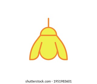 Icono de lámpara plana. Símbolo de esquema único de alta calidad para diseño web o aplicación móvil.  Señales de línea delgada para el logotipo de diseño, tarjeta de visita, etc. Pictograma de contorno EPS10