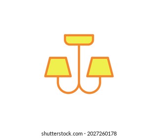 Icono de lámpara plana. Símbolo de esquema único de alta calidad para diseño web o aplicación móvil.  Señales de línea delgada para el logotipo de diseño, tarjeta de visita, etc. Pictograma de contorno EPS10
