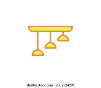 Lampenflachsymbol. Einzelnes, qualitativ hochwertiges Umrisssymbol für Webdesign oder mobile App.  Häusliche Dünnzeilenzeichen für Design-Logo, Visitenkarte usw. Umrisspiktogramm EPS10