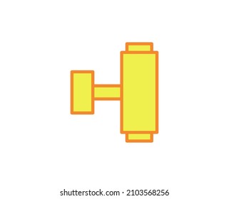 Lampenflachsymbol. Einzelnes, qualitativ hochwertiges Umrisssymbol für Webdesign oder mobile App.  Häusliche Dünnzeilenzeichen für Design-Logo, Visitenkarte usw. Umrisspiktogramm EPS10