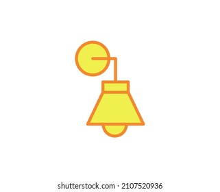 Icono de lámpara plana. Símbolo de esquema único de alta calidad para diseño web o aplicación móvil.  Señales de línea delgada para el logotipo de diseño, tarjeta de visita, etc. Pictograma de contorno EPS10