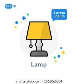 Lamp Flat icon. Used For web, logo, mobile app, User Interface