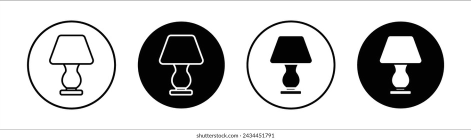 Lampe flache Linie Symbol-Set. Lampe Dünne Linie Illustrationsvektor