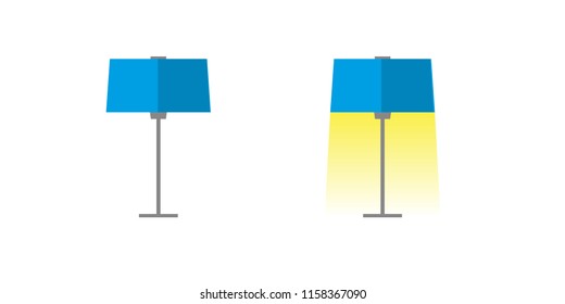 lamp in flat style isolated on white background. Illumination symbol vector illustration