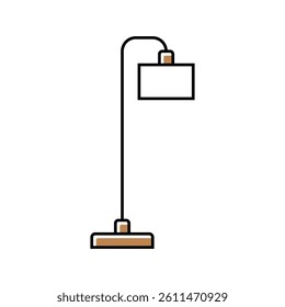 lamp floor bedroom interior color icon vector. lamp floor bedroom interior sign. isolated symbol illustration