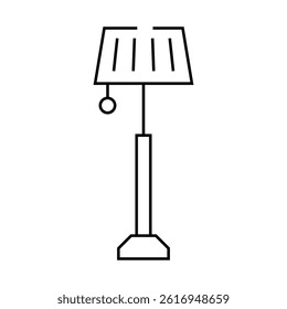 lamp floor bedroom interior line icon vector. lamp floor bedroom interior sign. isolated contour symbol black illustration