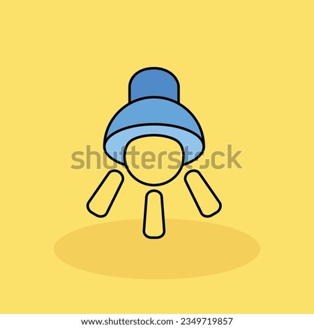 Lamp Free vector cartoon icon illustration. Coworking Space icon concept isolated . flat cartoon style
