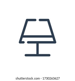 lamp furniture icon outline blue