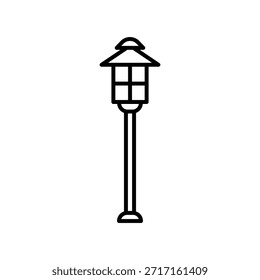 Lámpara Icono de jardín Ilustración Vector Plantilla