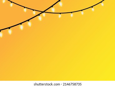 Lámpara de garland. Ilustración vectorial ligera. Diseño de pancartas de fiesta.