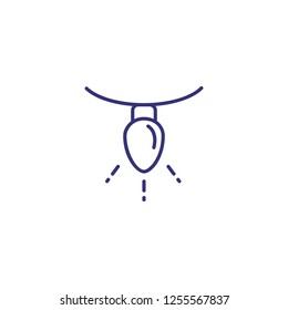 Lamp garland line icon. Garland bulb, Christmas decoration, pendant. Christmas concept. Vector illustration can be used for topics like holidays, decor, jewelry
