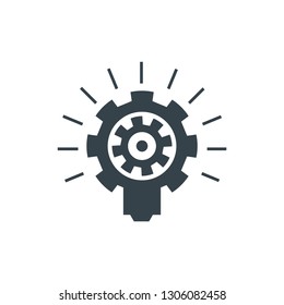 lamp gear concept logotype template design. Business logo icon shape.  lamp gear simple logo illustration