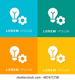 Lamp and gear Four Color Material Designed Icon / Logo