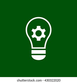 lamp and gear icon. lamp and gear vector illustration