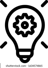 Lamp Gear Idea Technical Producing Vector Line Icon