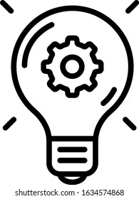 Lamp Gear Idea Technical Producing Vector Line Icon