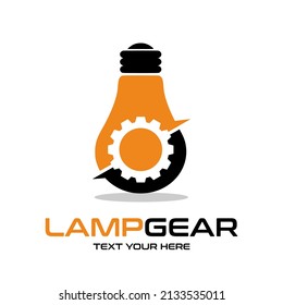 Lamp gear vector logo template. This design use cog symbol. Suitable for industrial or technology.