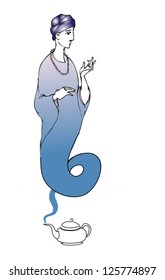 Lamp genie vector