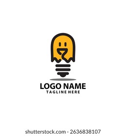 lamp ghost logo design vector