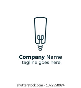 lamp glass simple logo design icon vector illustration line