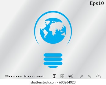 Lamp globe, icon, vector illustration of Eps10