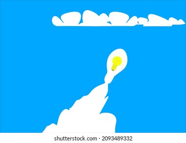 a lamp going up like a rocket and new ideas concept